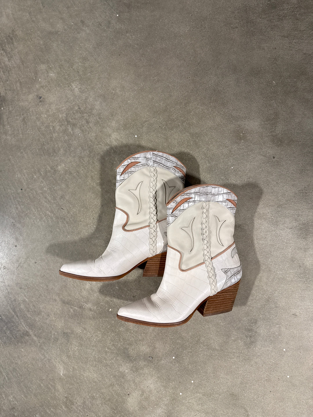SOLD: Dolce vita neutral cowgirl booties (7; retail $170)