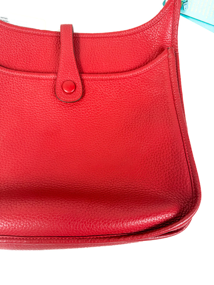 Hermes Clemence Evelyne in Rouge Casaque NWOT (retail $4,450)