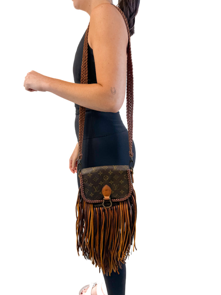 Upcycled Louis Vuitton Crossbody Boho Bag (retail $2,299.99)