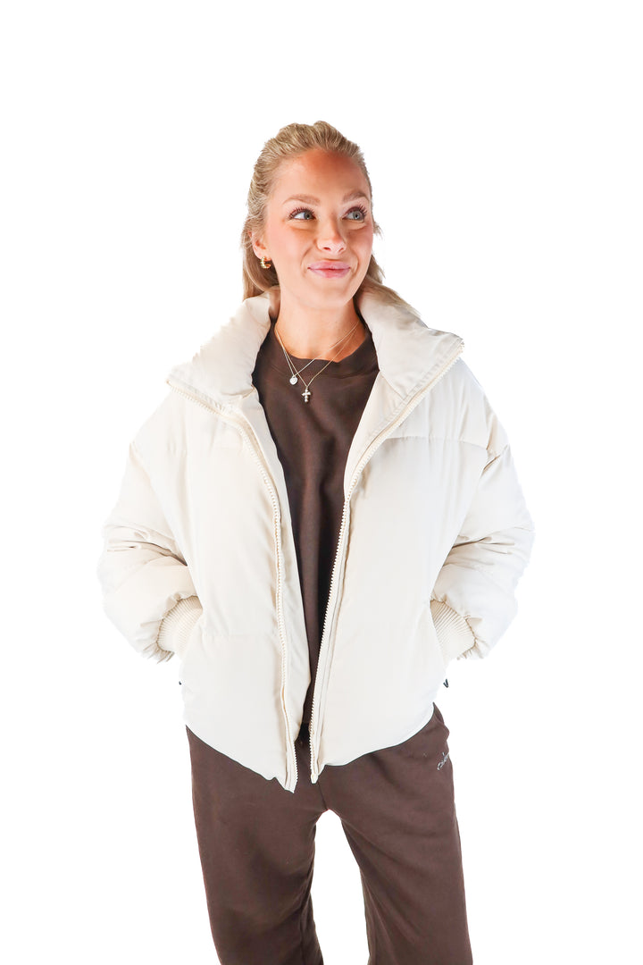 merokeety cream puffer jacket (S; retail $71)