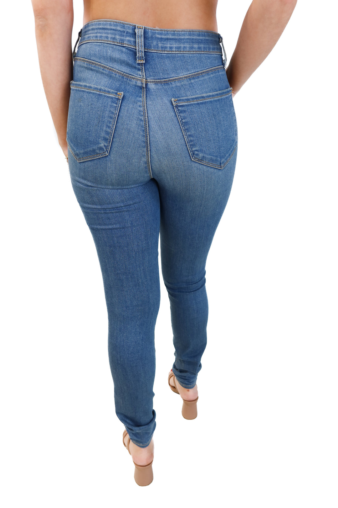 L’agence mid-wash skinny jeans (25; retail $255)