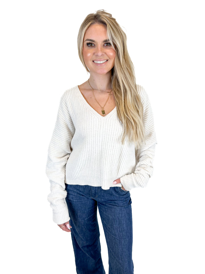 Impressions Long Sleeve V Neck Sweater (S)