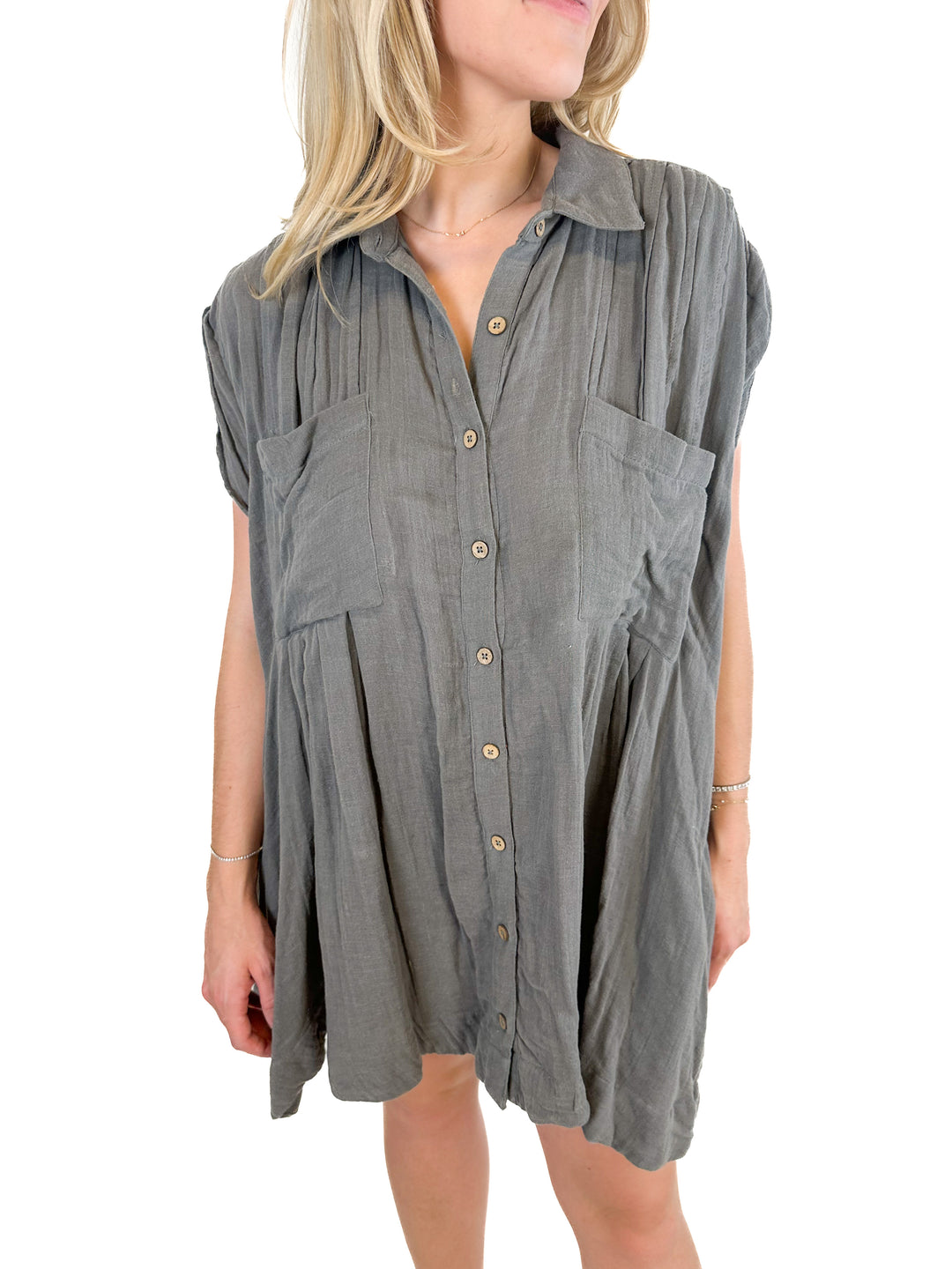 Free People Grey Sleeveless Dress (XS)