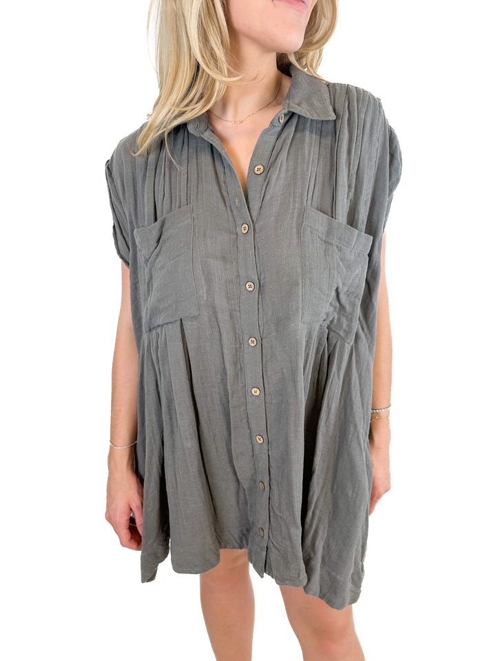 Free People Grey Sleeveless Dress (XS)