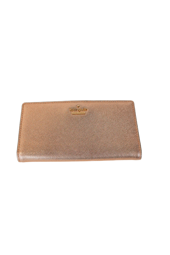 Kate Spade Rose Gold Full Length Wallet (Like New; retail $198)