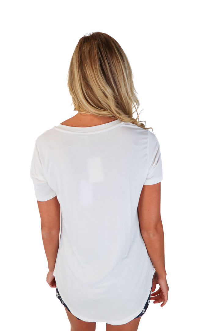 Z Supply White Vneck Pocket Tee NWT (M)