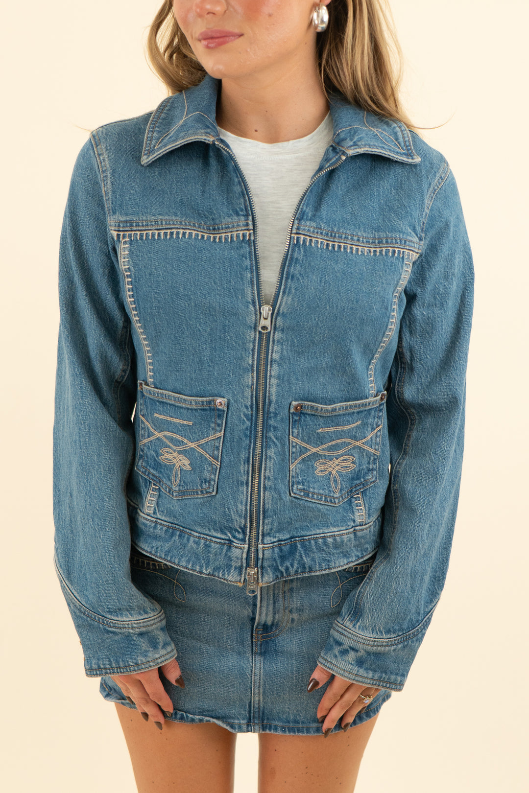 abercrombie & fitch x kemo sabe medium wash denim skirt and jacket set (25)