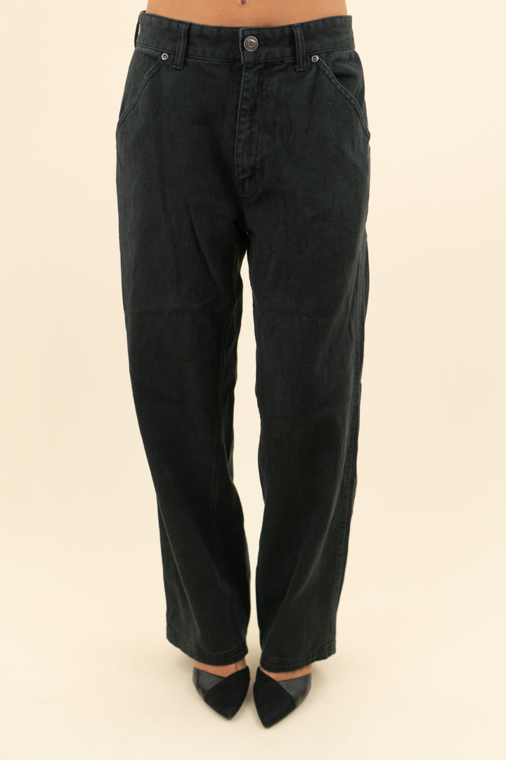 elwood black wide leg jeans (s)