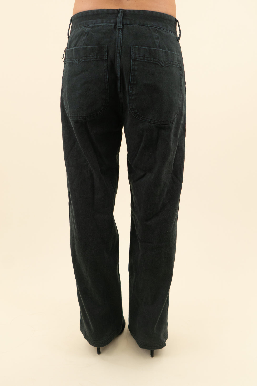 elwood black wide leg jeans (s)