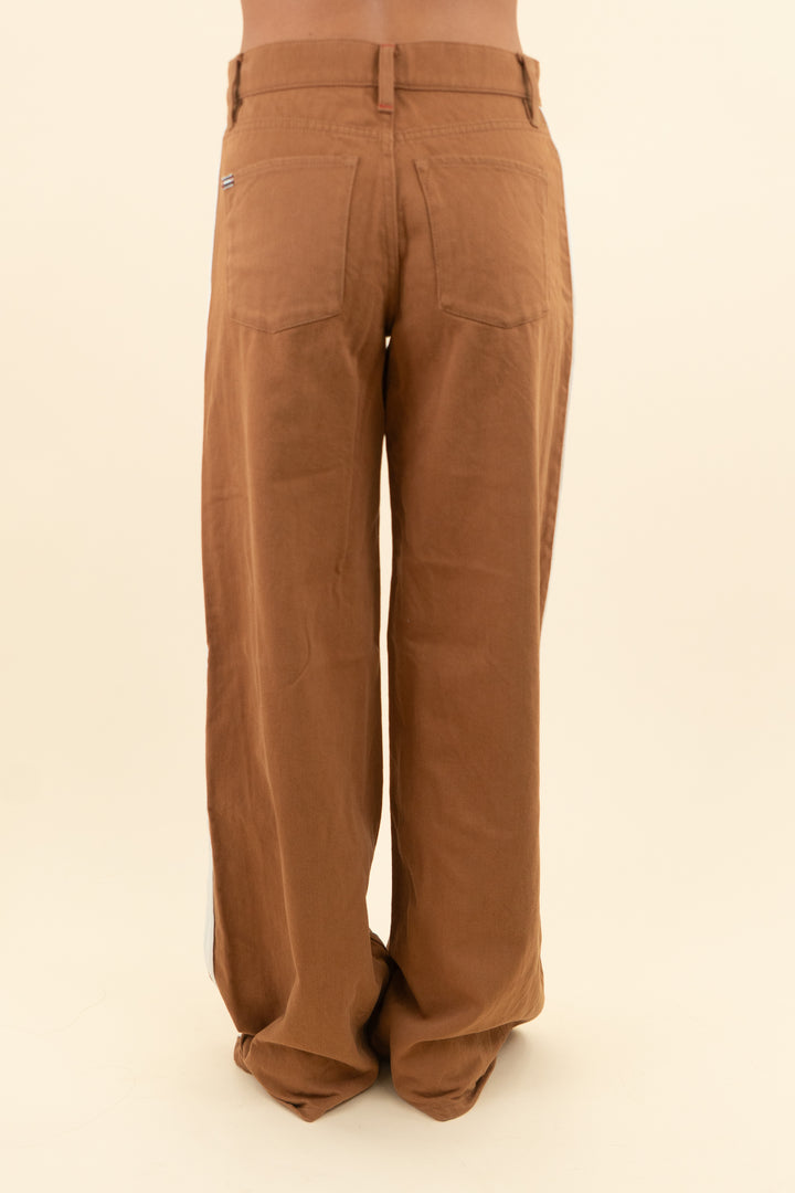 alice + olivia dark tan white stripe wide leg pants (26)