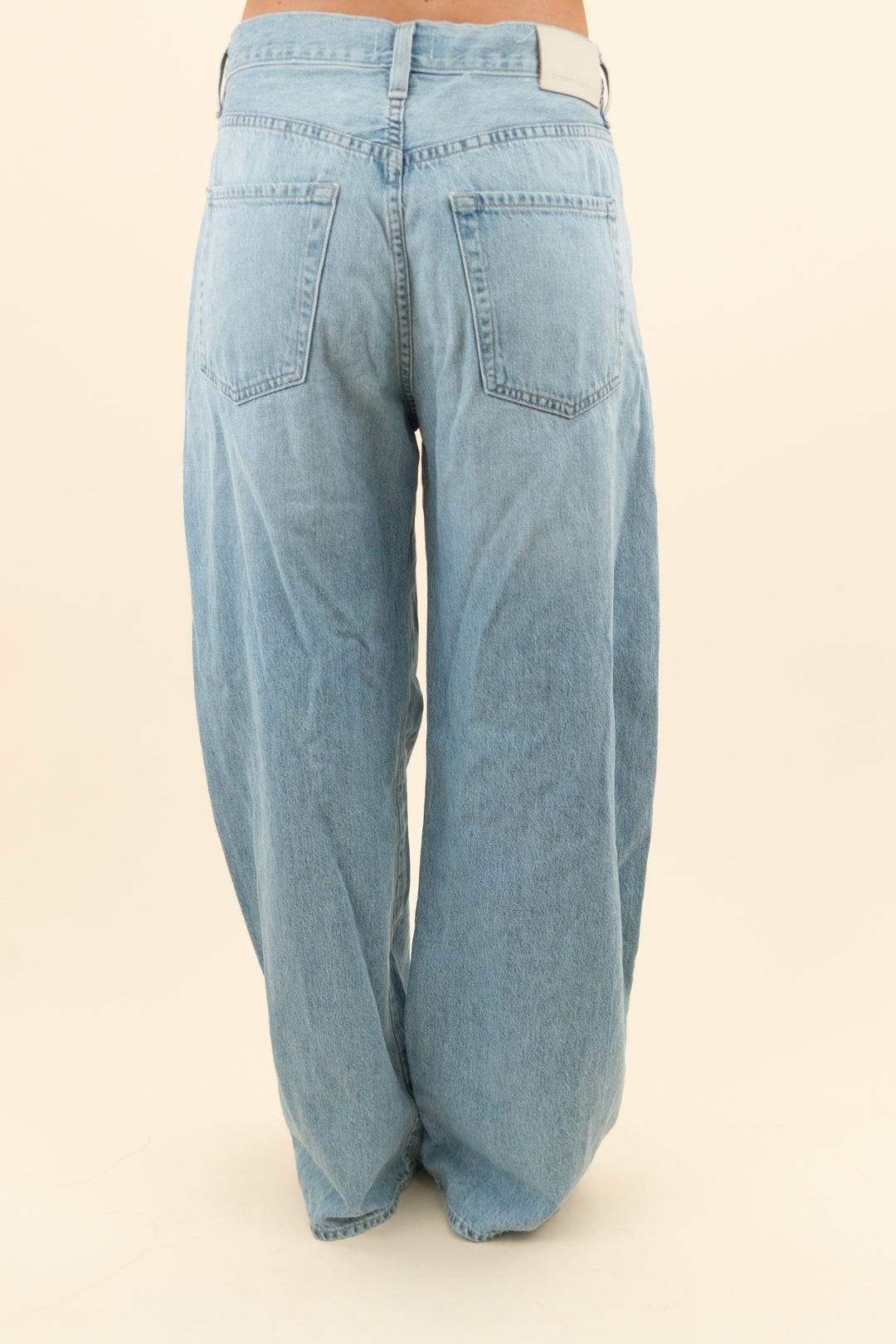 citizens of humanity light wash super wide leg drawstring jeans (26)*
