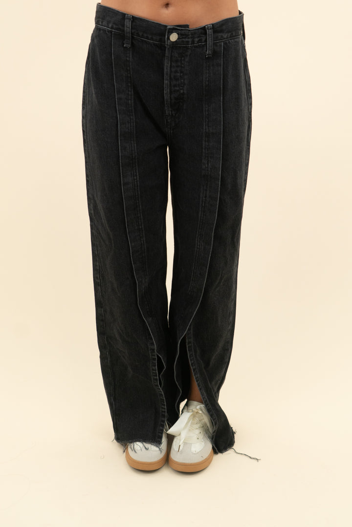 etica black wide leg raw hem jeans (25)