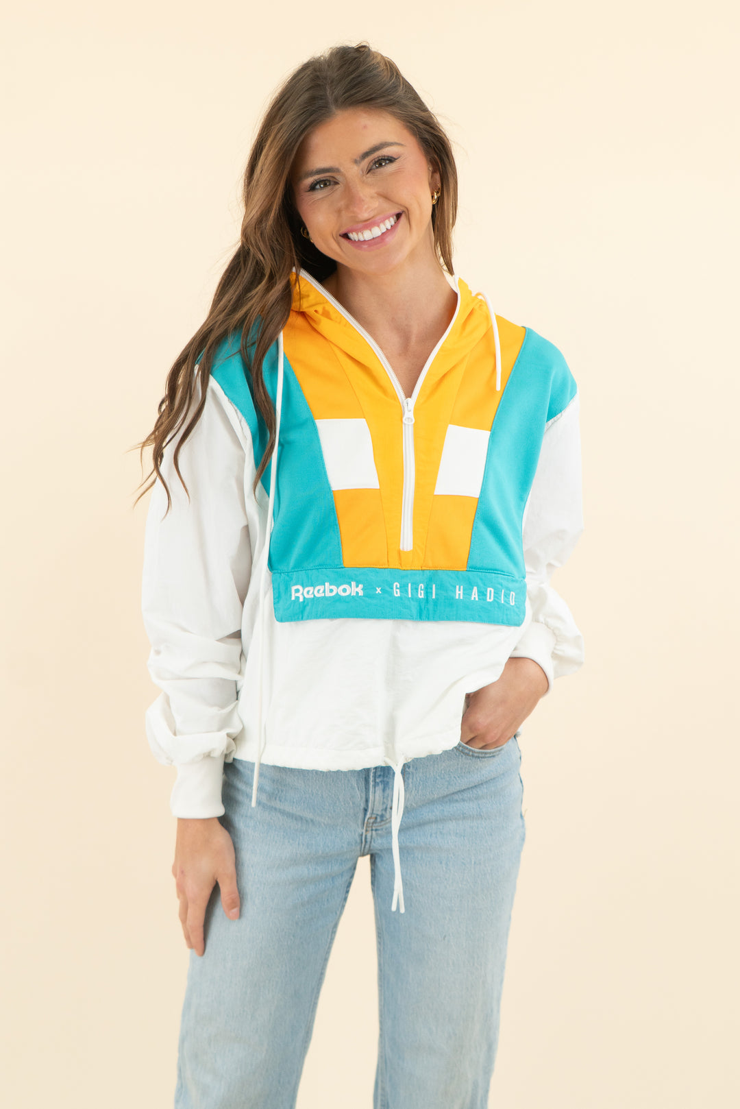 reebok x gigi hadid color break windbreaker (s; retail $99)