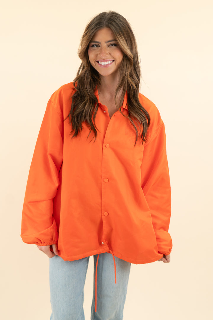 not a pipe dream orange button up jacket nwt (s; retail $60)