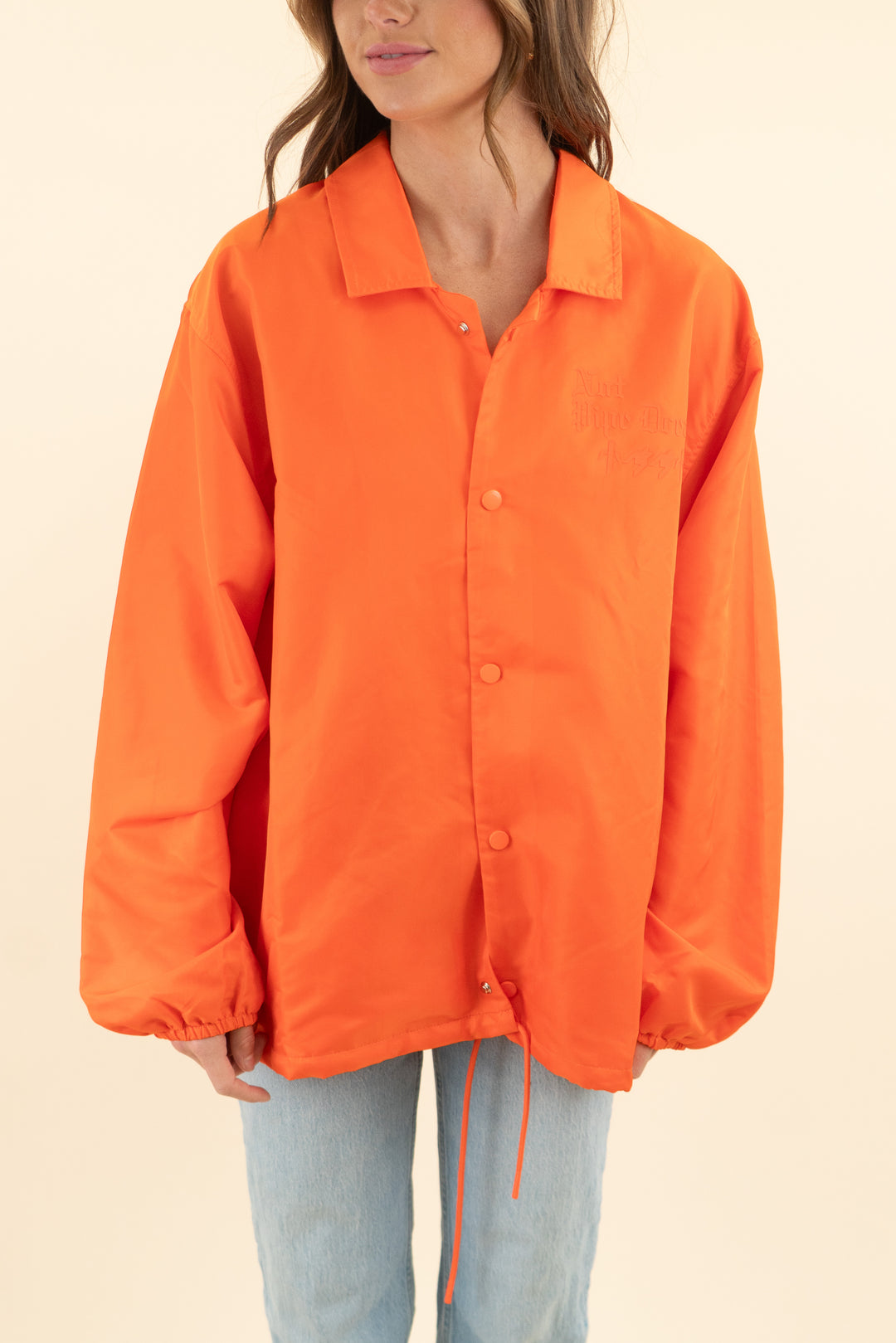 not a pipe dream orange button up jacket nwt (s; retail $60)