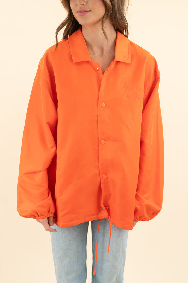 not a pipe dream orange button up jacket nwt (s; retail $60)