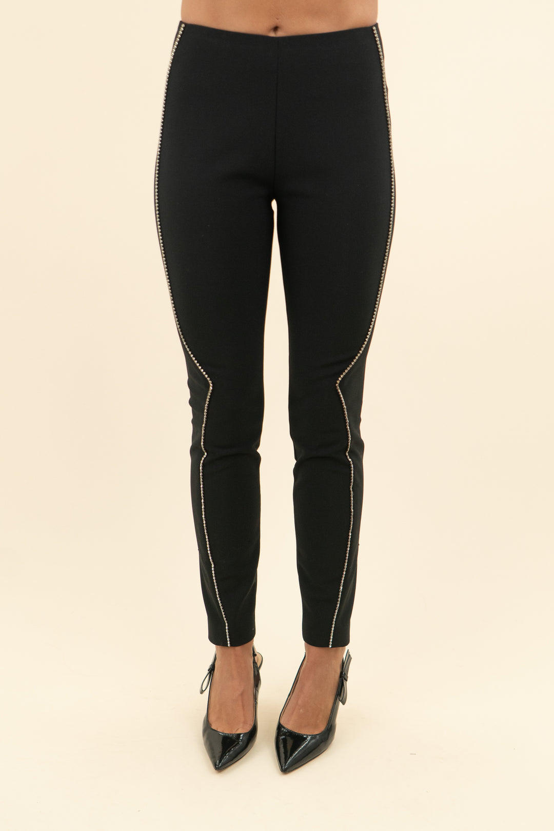 area black crystal lined pants (0; retail $695)