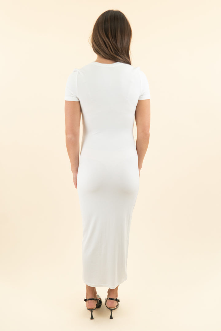 all things golden white ribbed shirt dress (s; retail $139)