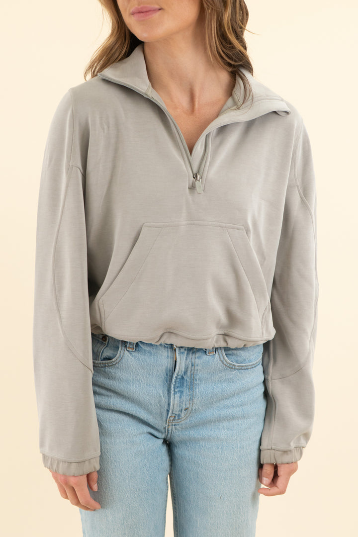 lululemon light taupe cinch bottom quarter zip (4)