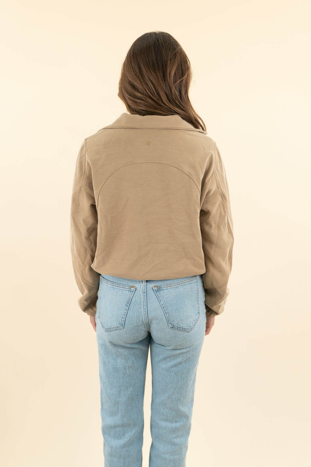 lululemon caramel cinch bottom quarter zip (4)