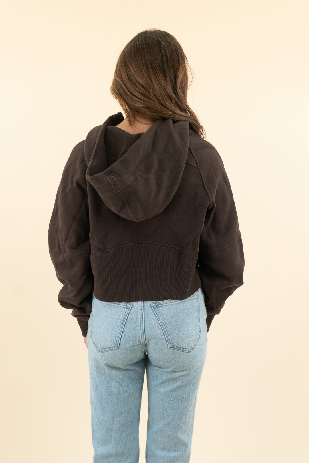 lululemon dark brown quarter zip scuba (xs/s)