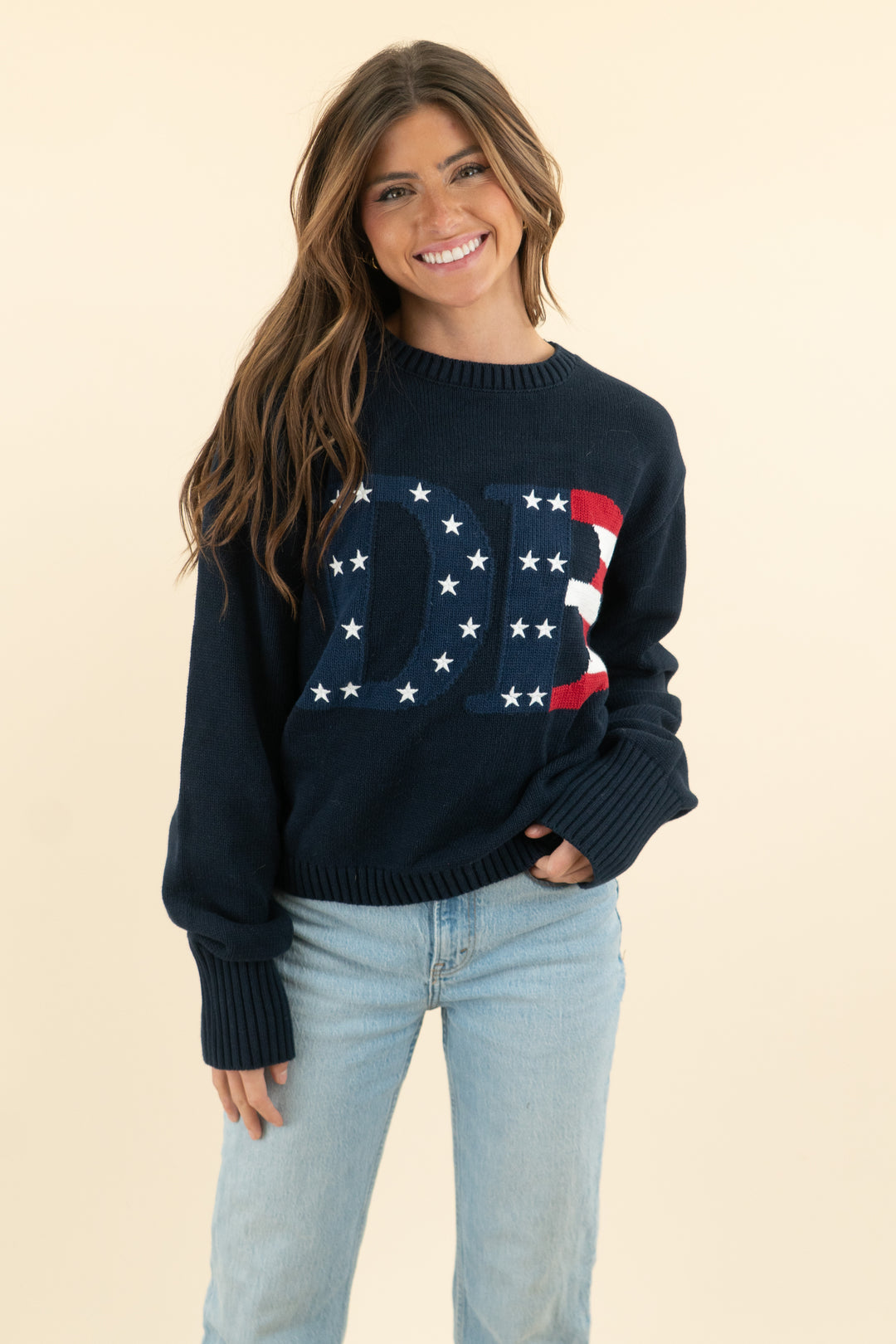 dairy boy navy american flag "db" sweater (s)