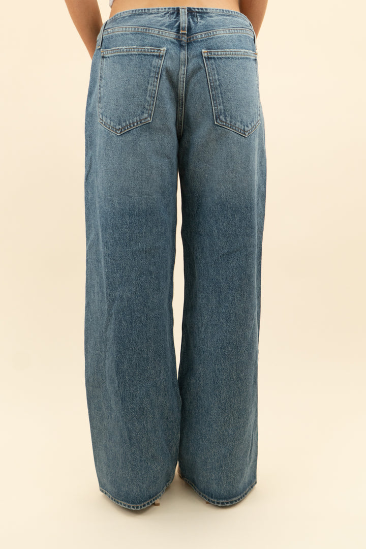 agolde medium wash wide leg jeans (26)