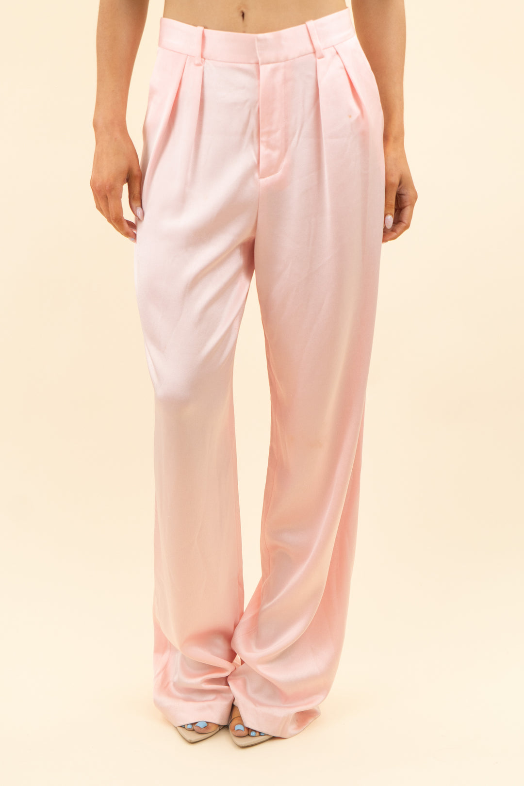 alice + olivia light pink satin dress pants (4)