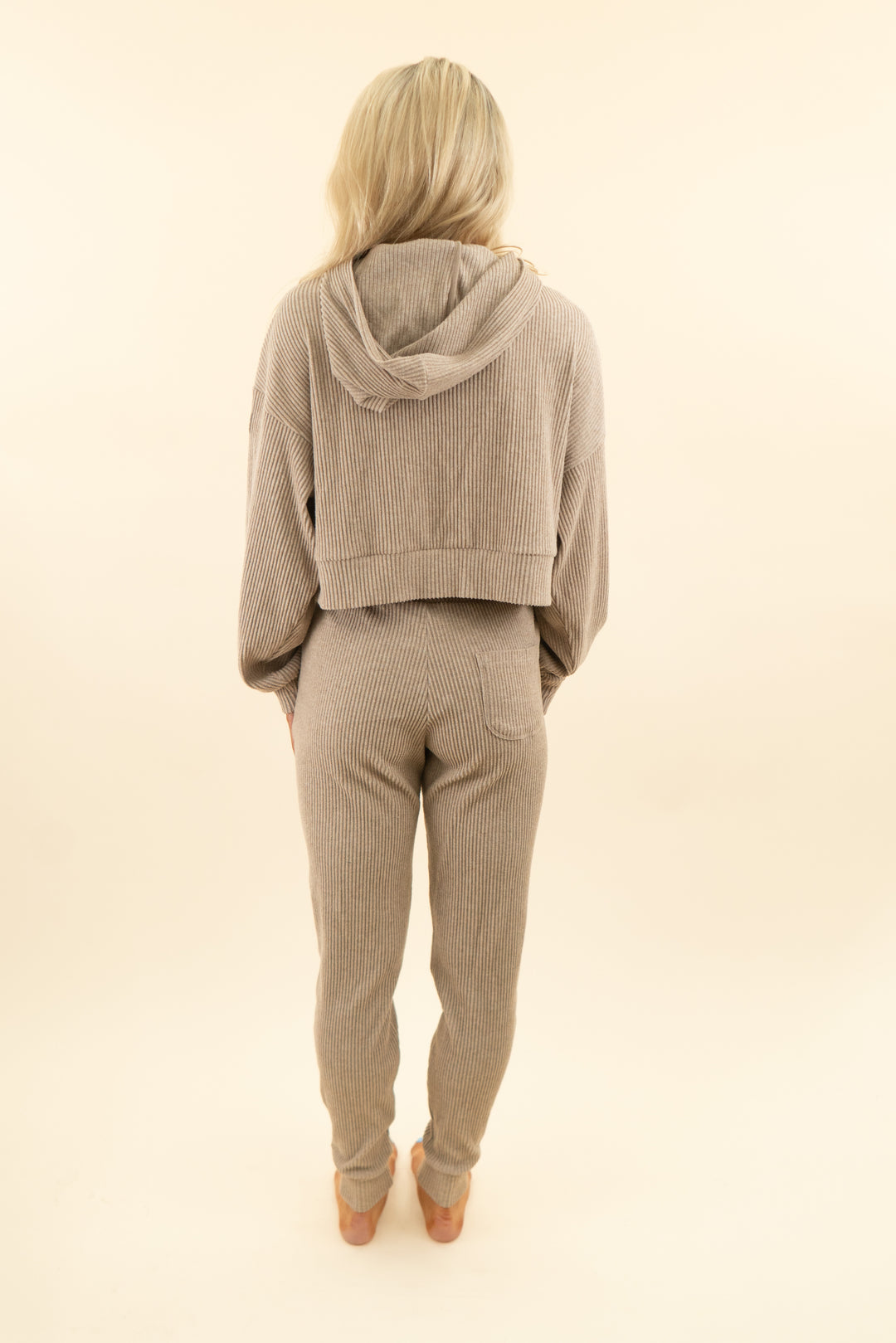 alo ribbed hoodie & jogger set (m; retail $236)