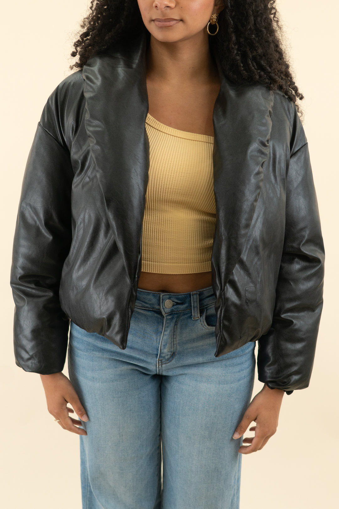 steve madden black puff coat (s; retail $119)