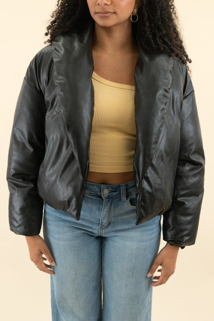 steve madden black puff coat (s; retail $119)