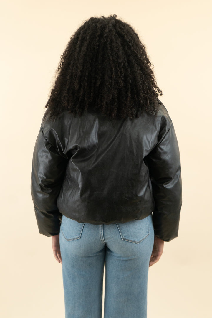 steve madden black puff coat (s; retail $119)