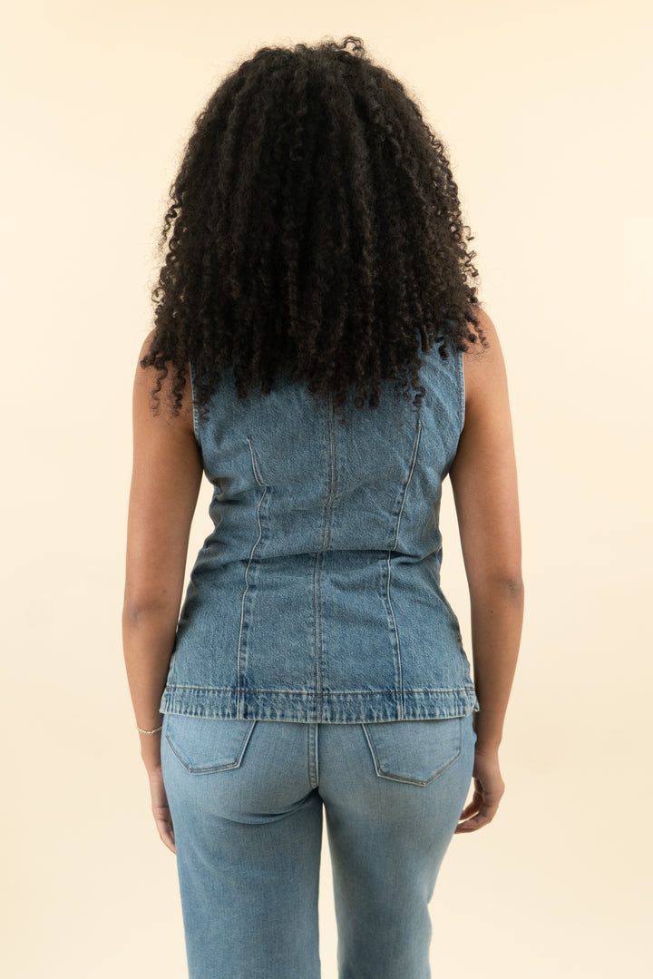 madewell denim vest (4; retail $98)