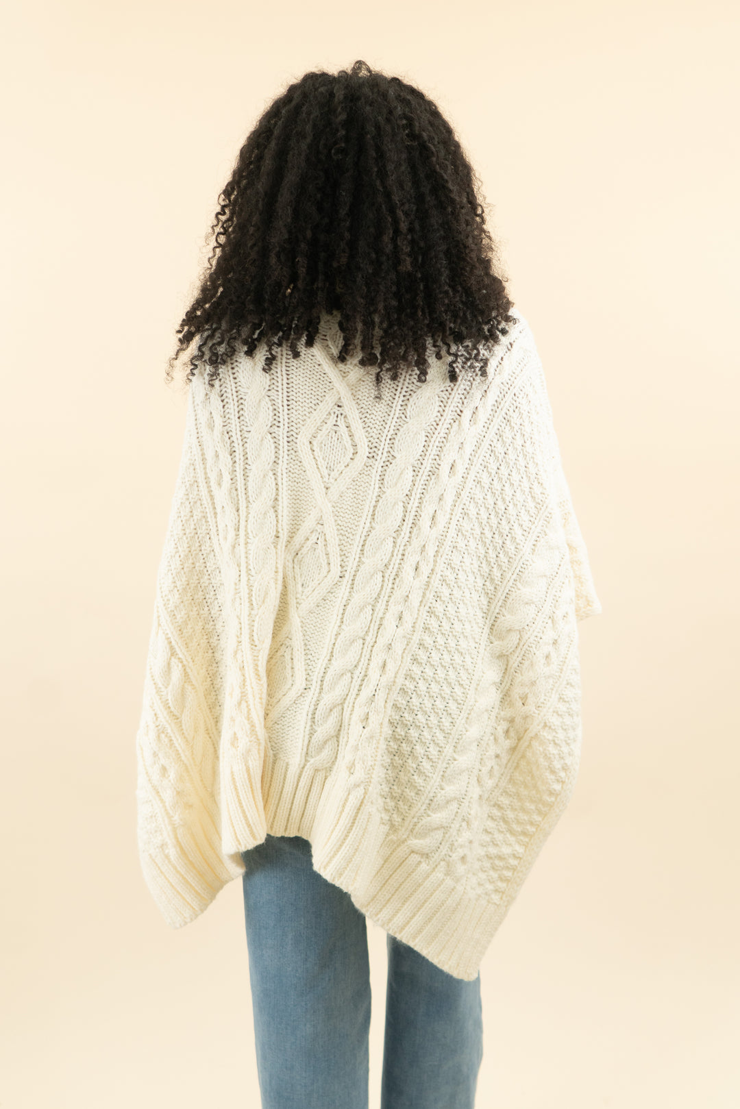 lauren ralph lauren cream cable turtleneck poncho (os; retail $168)