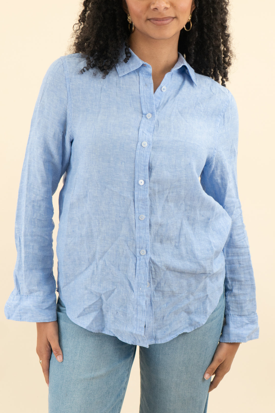 quince blue linen button down (m; retail $42)
