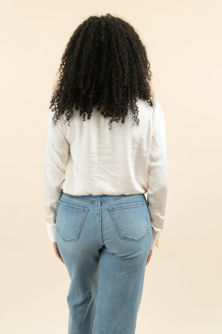 good american cream satin l/s bodysuit nwt (1; retail $89)