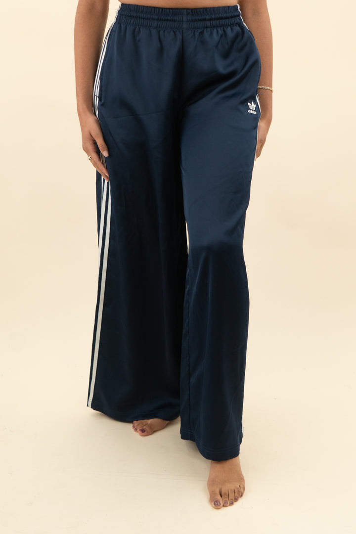 adidas navy and white stripe track pant (4; retail $75)