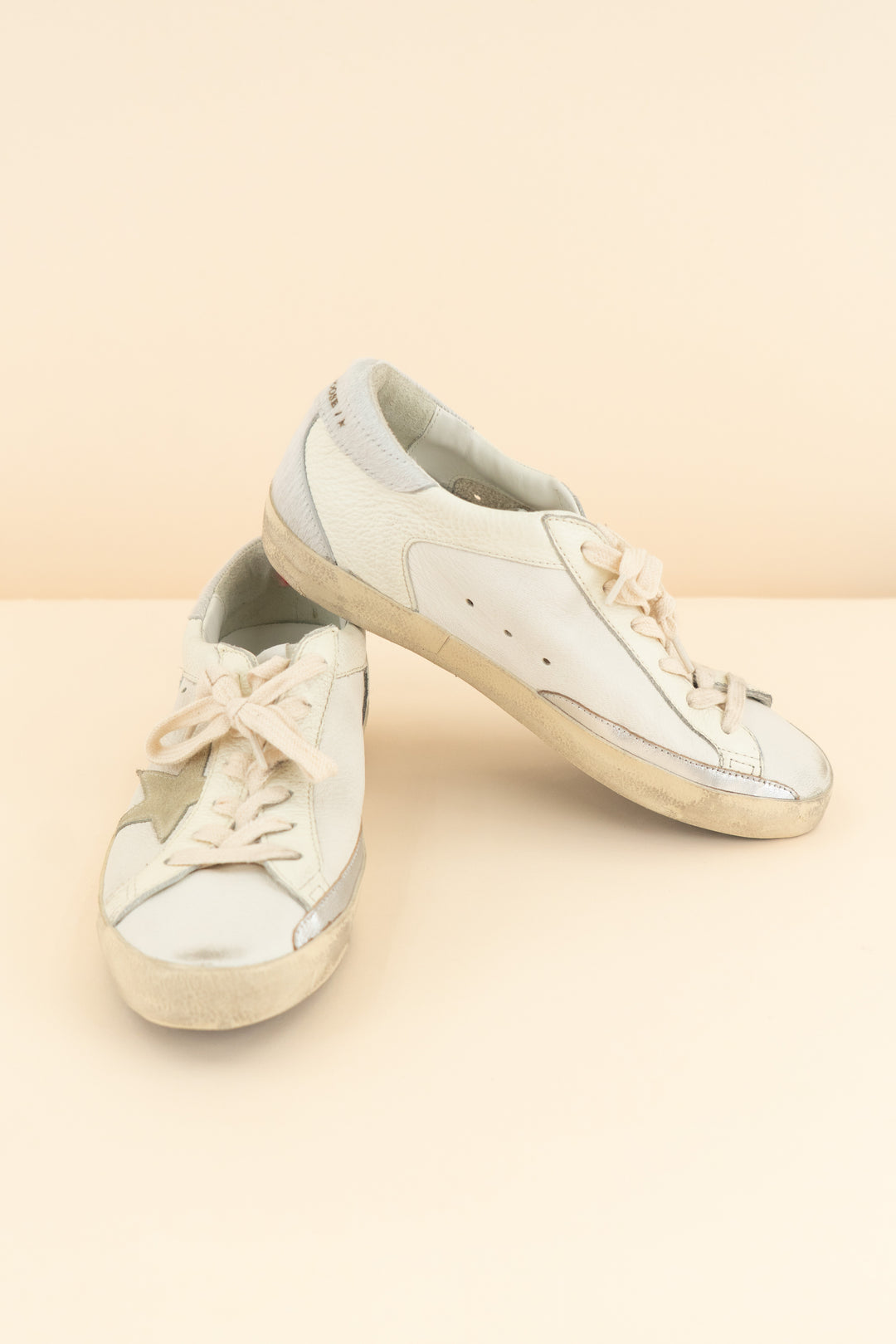 golden goose cream light pastel sneakers (38)