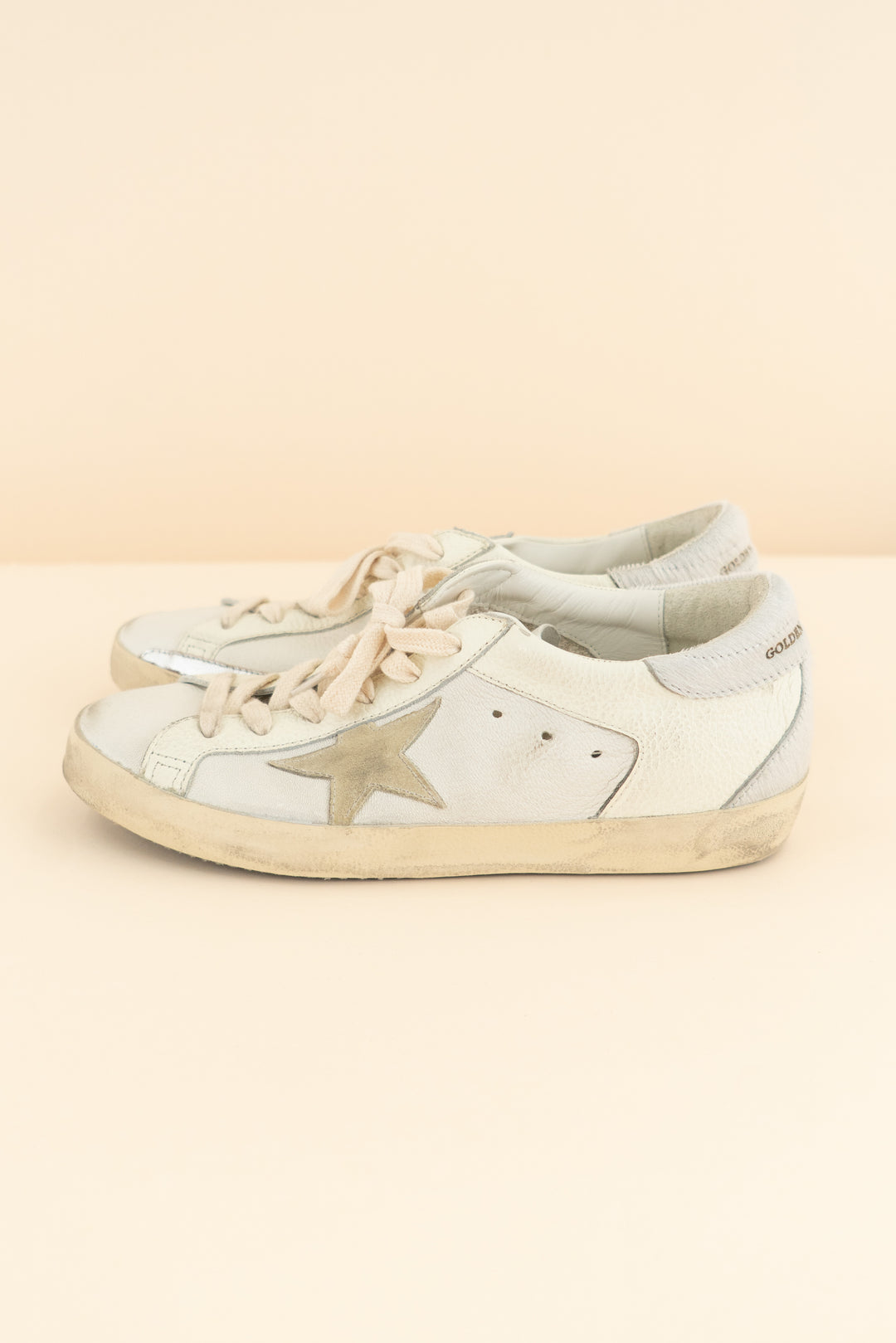 golden goose cream light pastel sneakers (38)