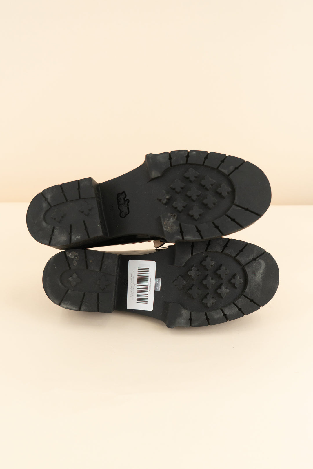 coach black slick chunky loafers (7.5)