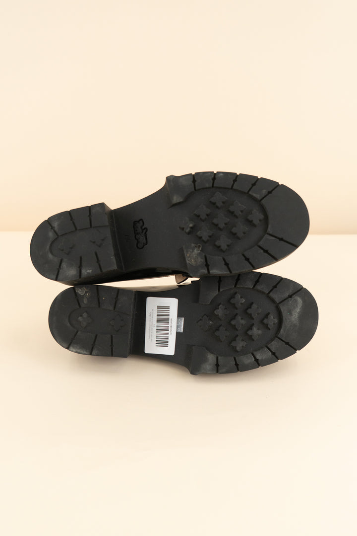 coach black slick chunky loafers (7.5)