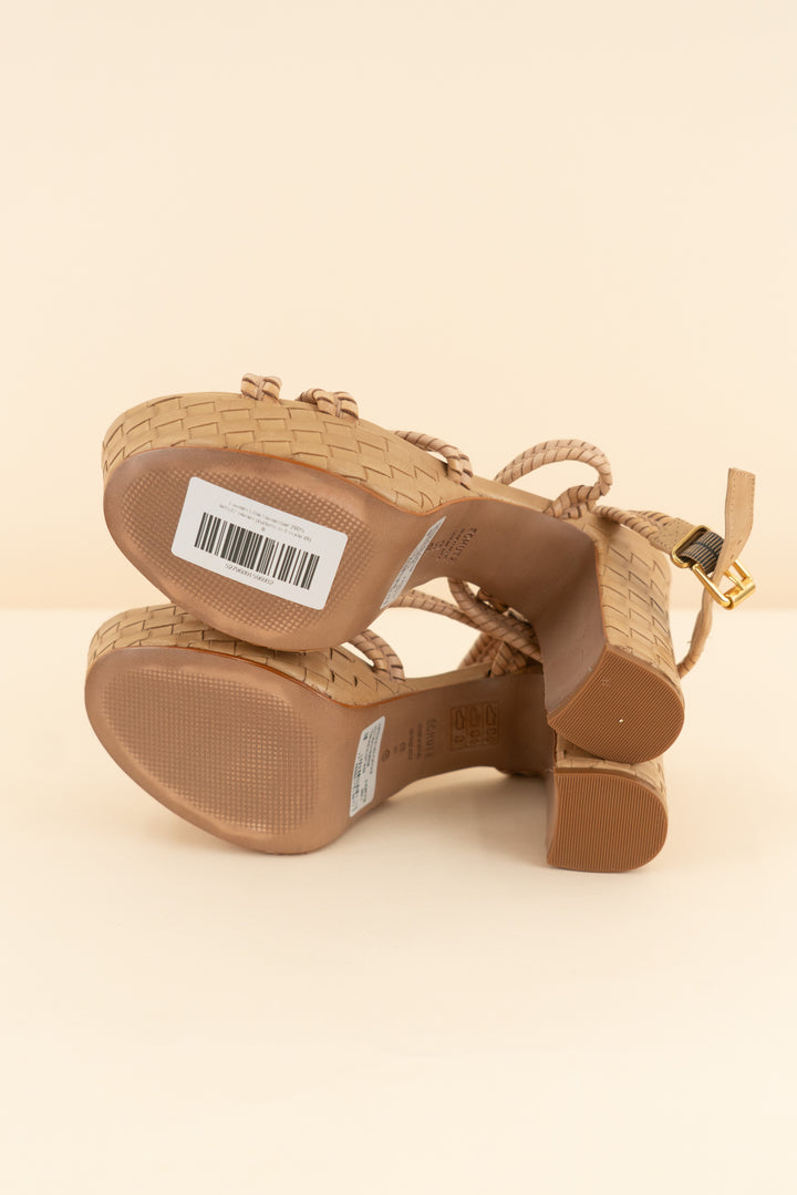 schutz woven platform in lt nude (8; retail $218)