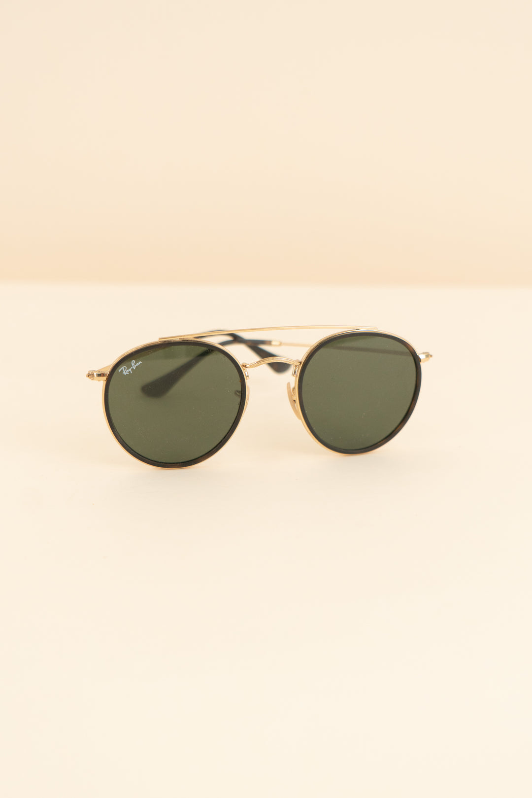 rayban sunglasses black & gold (os; retail $202)