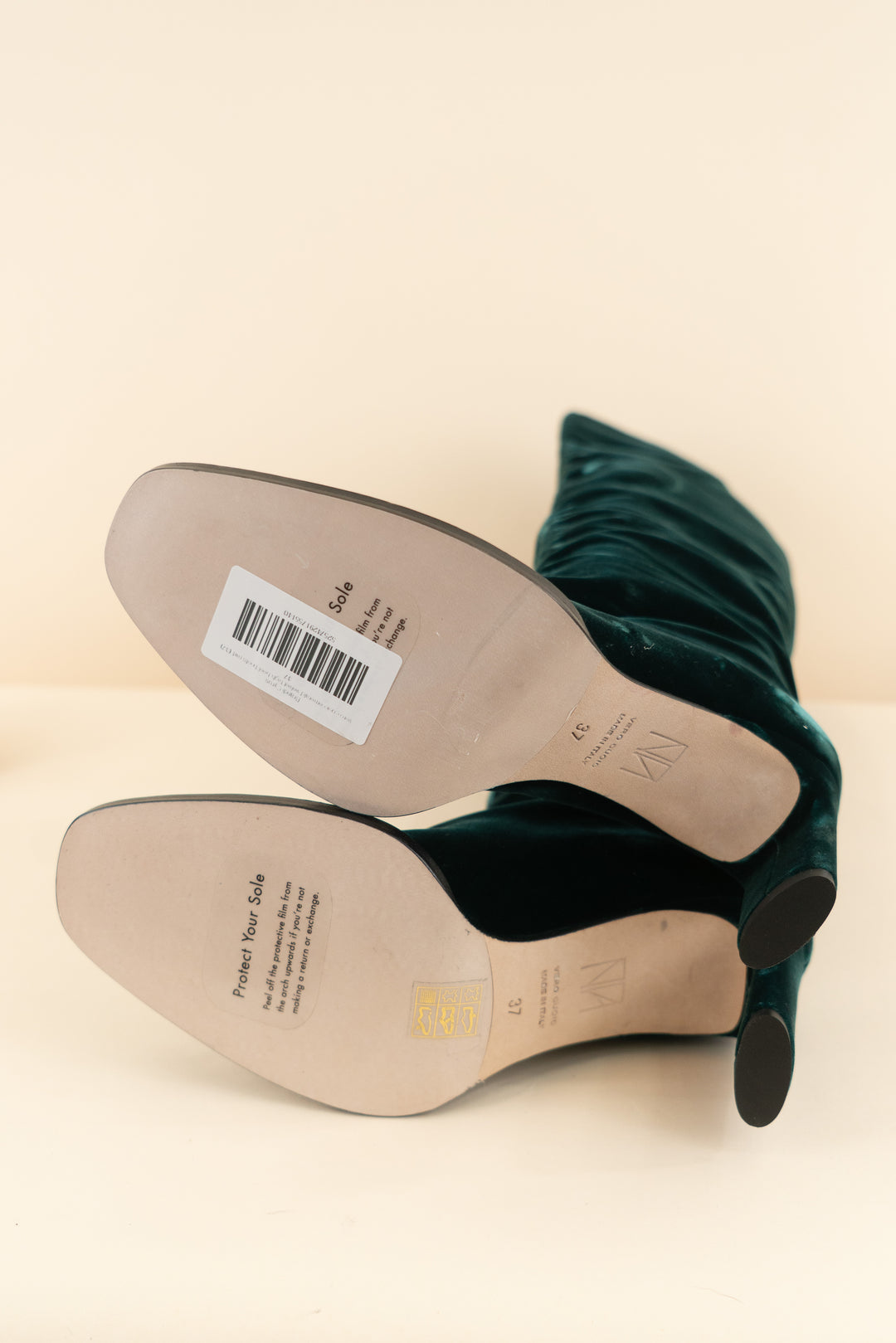 tamara mellon emerald velvet high heel boots nwt (37/ US 6.5-7; retail $995)
