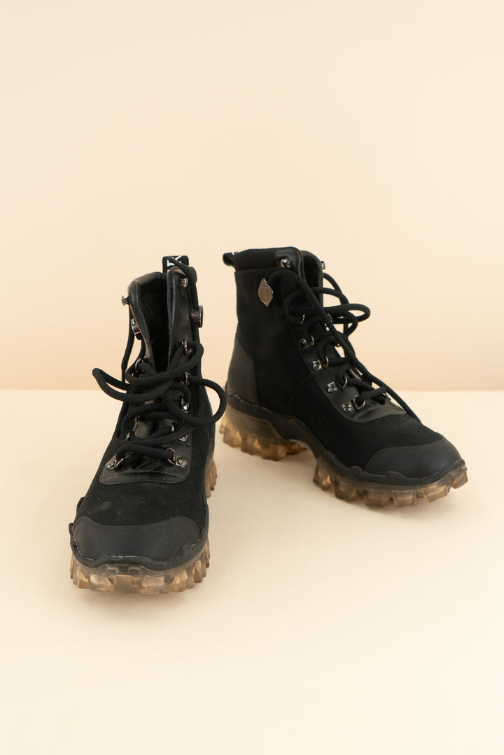 moncler black lace up hiking boots (36.5; retail $695)