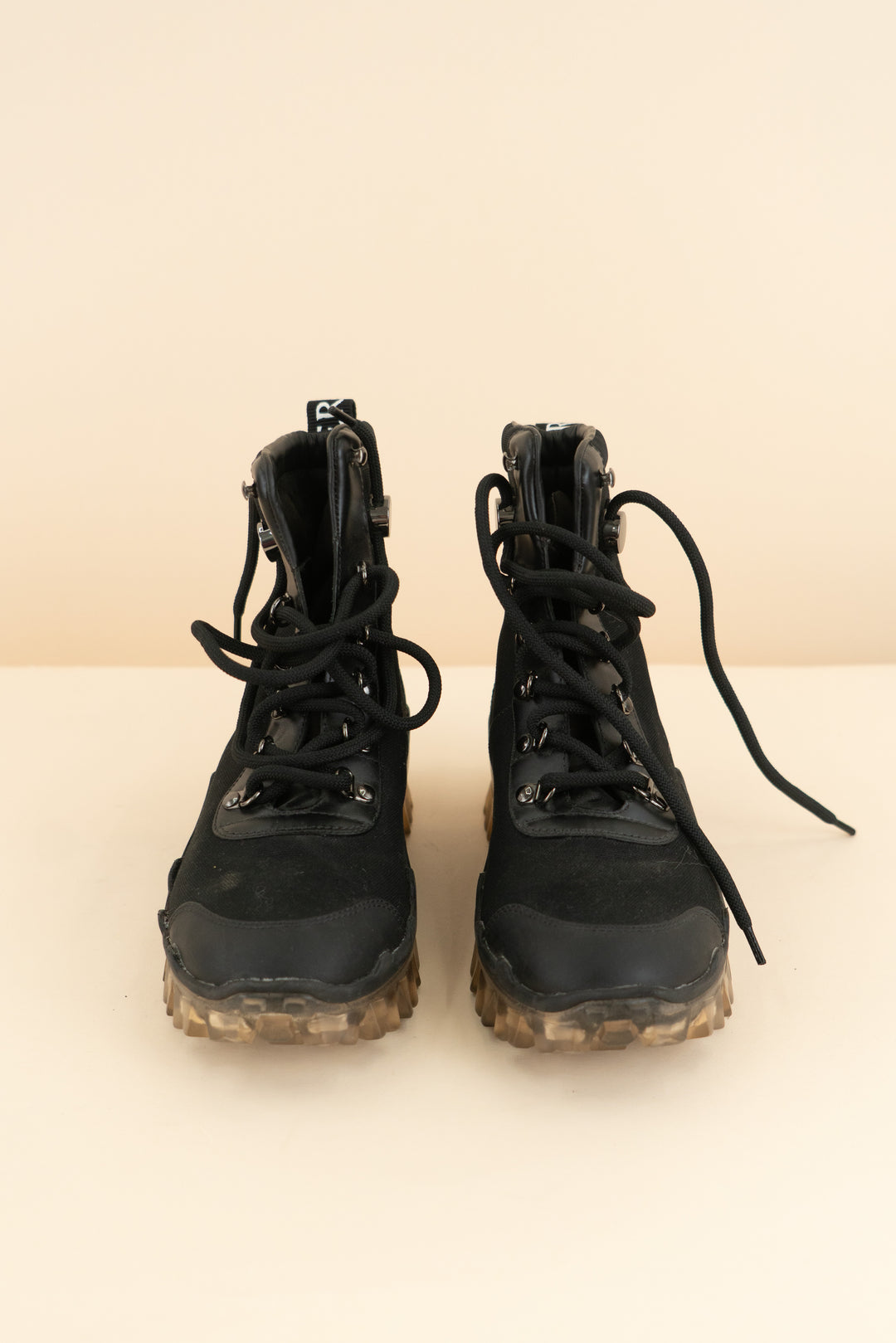 moncler black lace up hiking boots (36.5; retail $695)