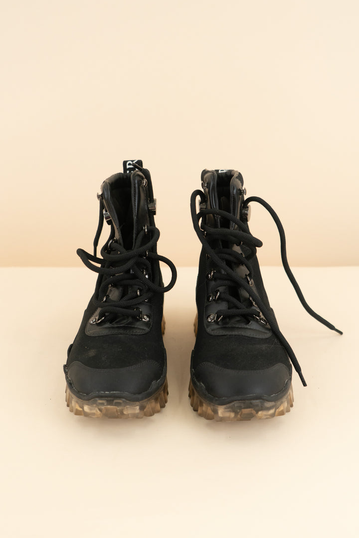 moncler black lace up hiking boots (36.5; retail $695)
