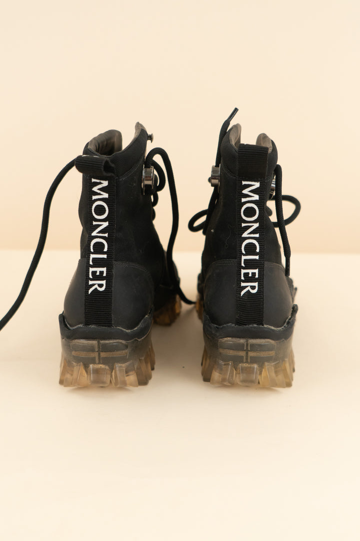 moncler black lace up hiking boots (36.5; retail $695)
