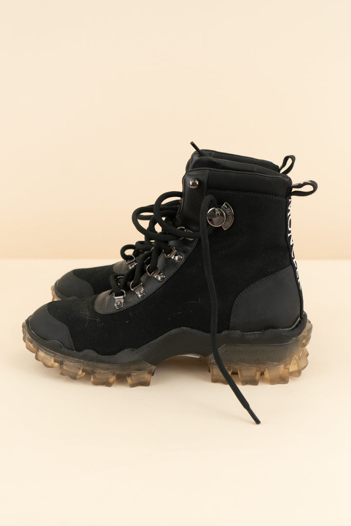 moncler black lace up hiking boots (36.5; retail $695)