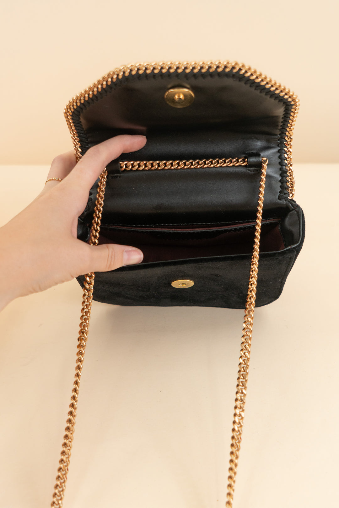 Stella McCartney Black Velvet Mini Bag (retail $1,285)